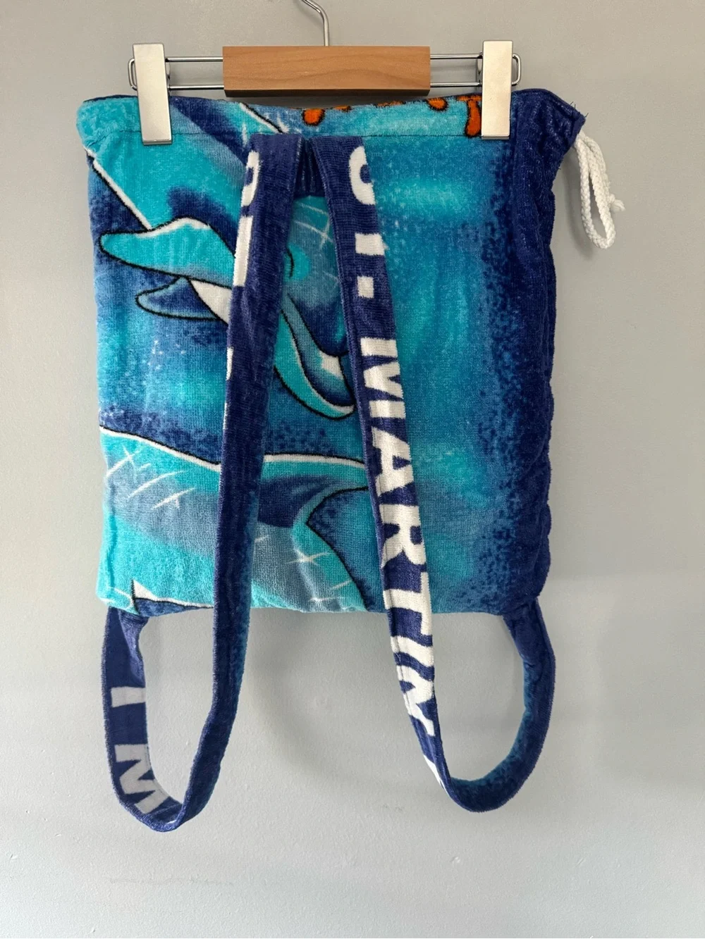 St. Maarten F.W.I. 2-in1 Blue fish Backpack Towel